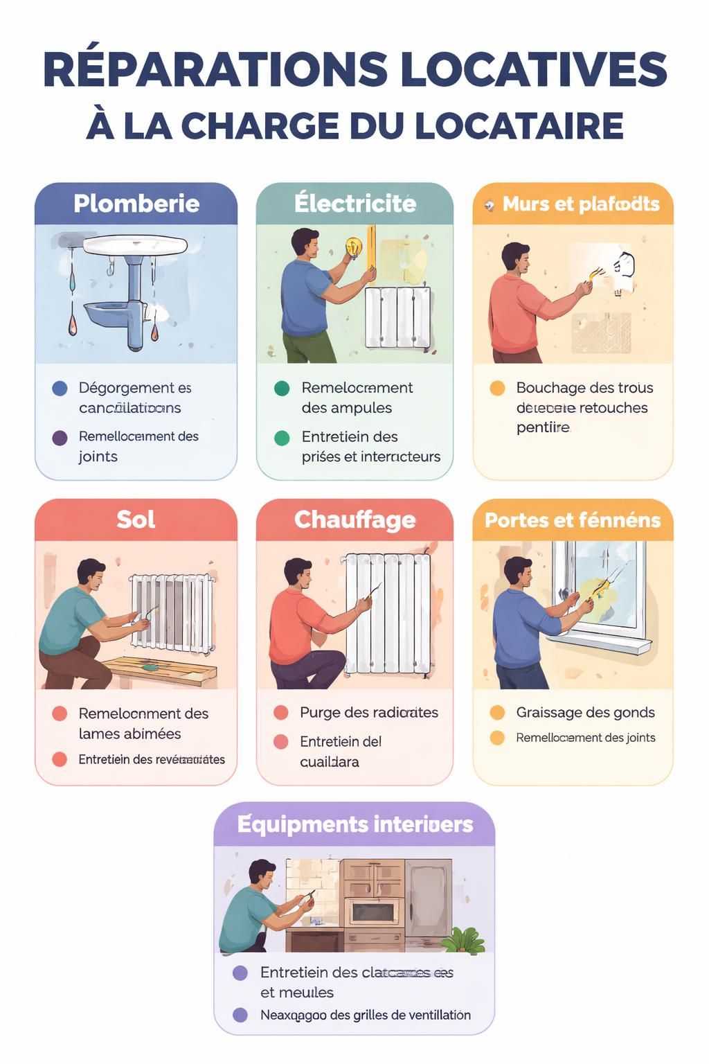 découvrez la liste complète des travaux à la charge du locataire et ce qu'il faut savoir pour bien respecter vos obligations locatives.