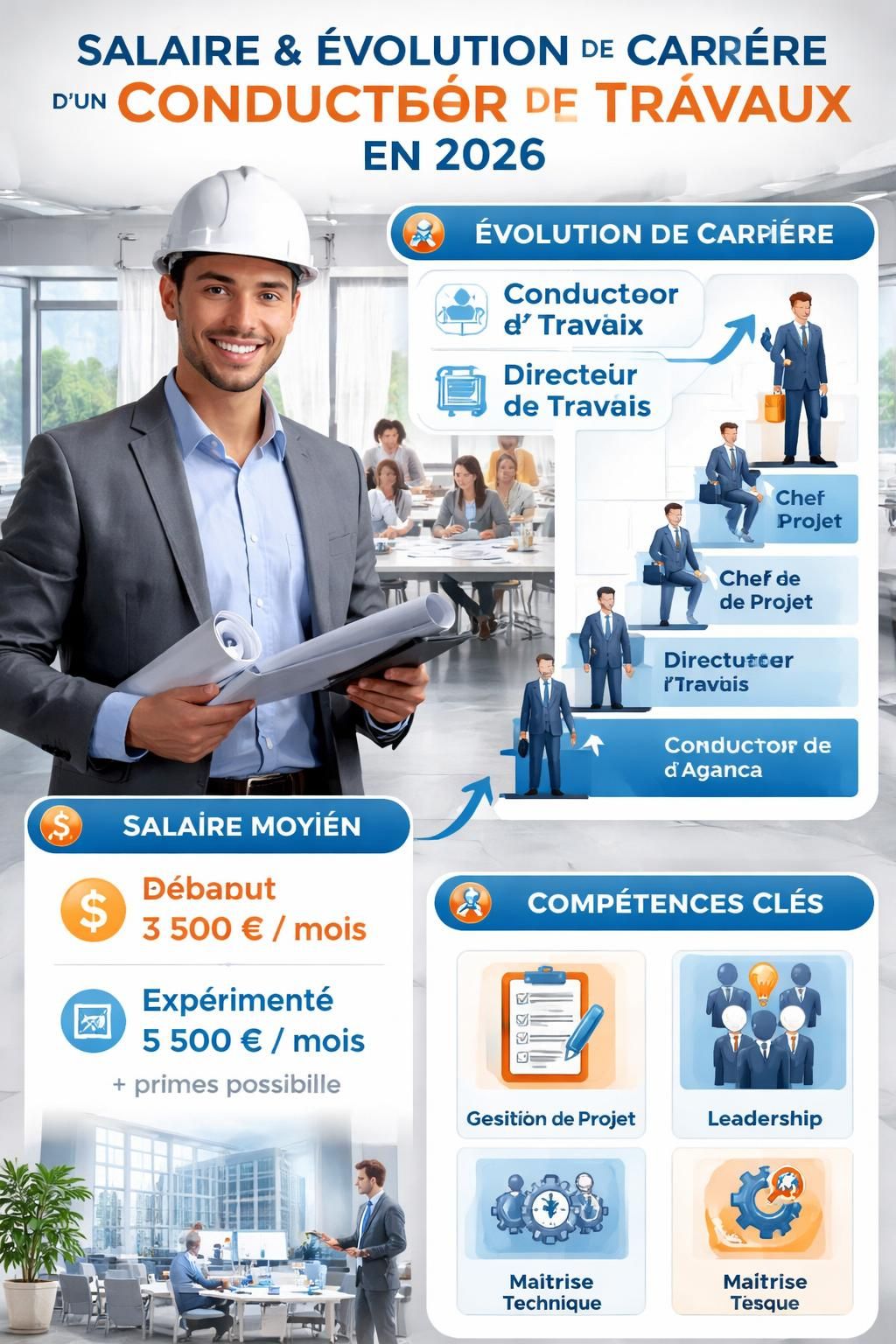 découvrez le salaire moyen d’un conducteur de travaux en 2026, ses évolutions et facteurs influençant la rémunération dans ce métier clé du secteur du bâtiment.